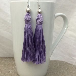 Lavender tassels with 925 ss earwires earrings new